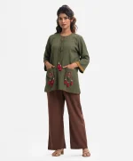 Green Georgette Short Tunic - Image 3
