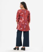 Red Satin Georgette Short Tunic - Image 4