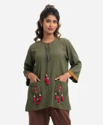 Green Georgette Short Tunic
